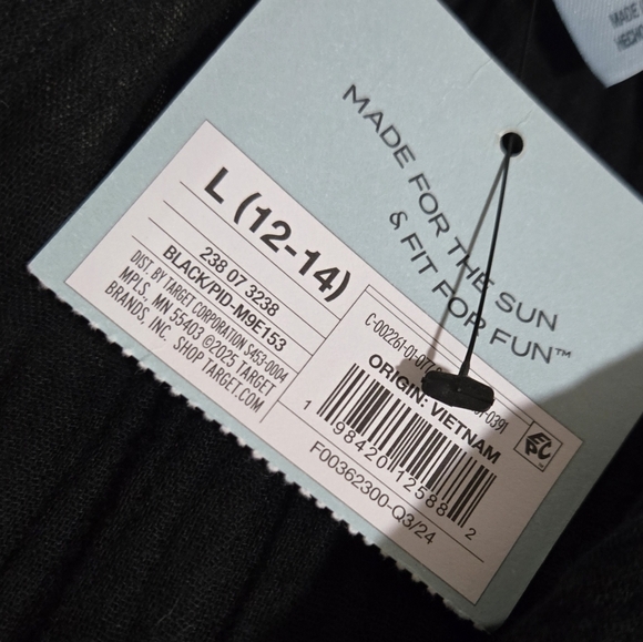 NWT Shade & Shore Black Gauze Cotton Breathable Hi Slit Cover Up Size L - Picture 9 of 13